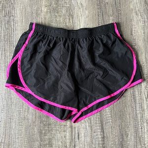 90 Degree Black & Pink Athletic Shorts